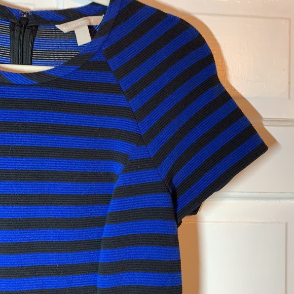 Banana Republic Textured Striped A-line Dress Sz. 10 TALL - Picture 3 of 6